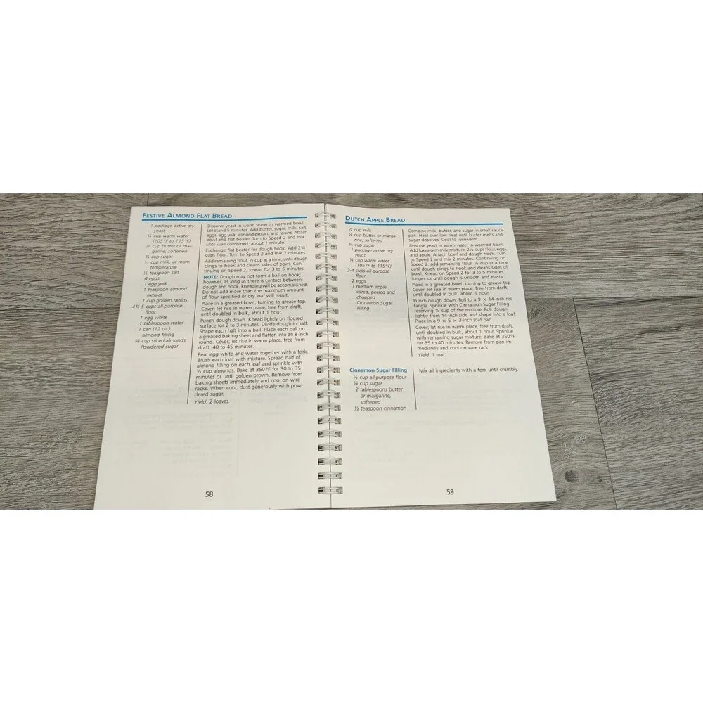 KitchenAid Mixers & Attachments Recipes & Instructions 1992 Spiral-Bound